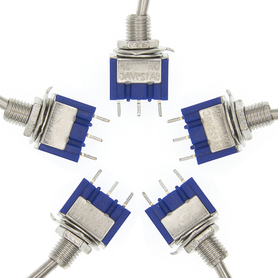 Set 10 Công Tắc Gạt Mini Mts-102 3-pin Spdt On-On 6a 125vac Tiện Dụng