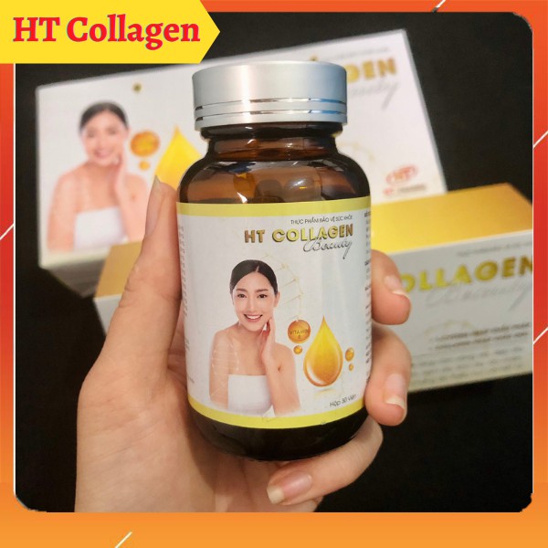 Thực phẩm chức năng đẹp da HT Collagen - Viên uống trắng da, căng mịn da sau 1 tháng