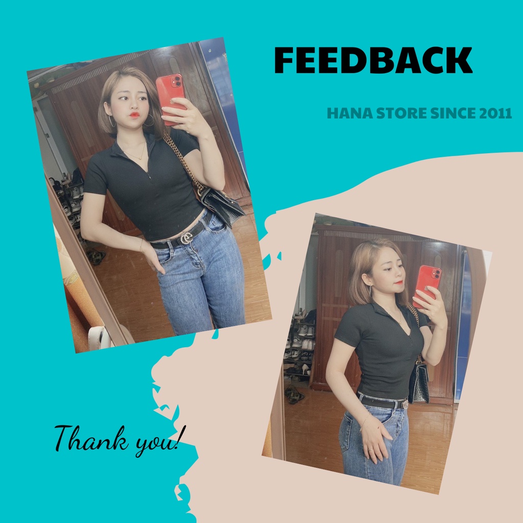 Áo Thun Ngắn Tay Phối Kéo Khoá Dễ Mix Đồ