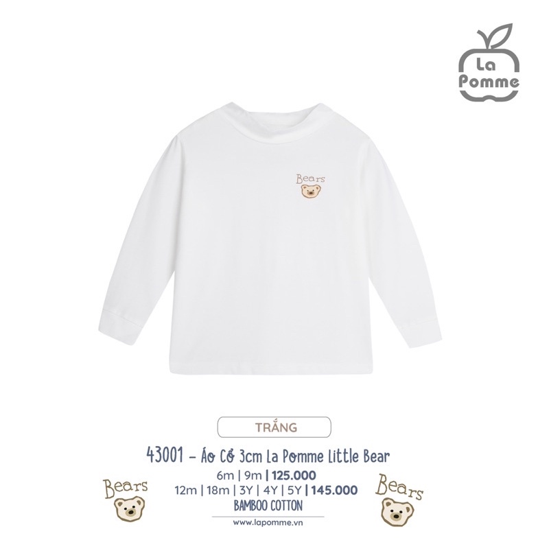 La Pomme Áo giữ nhiệt 3cm little bear 6m-5y AW2022