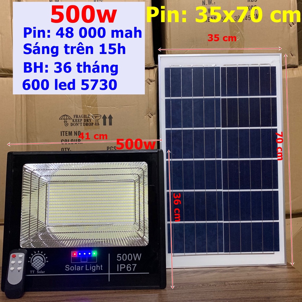 Đèn năng lượng mặt trời, đèn led năng lượng mặt trời 800w, 700w 600w 500w 300w 200w 100w IP 67 báo dung lượng BH 2 NĂM