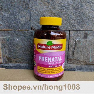 Thuốc bổ cho bà bầu nature made prenatal multi dha - mẫu mới