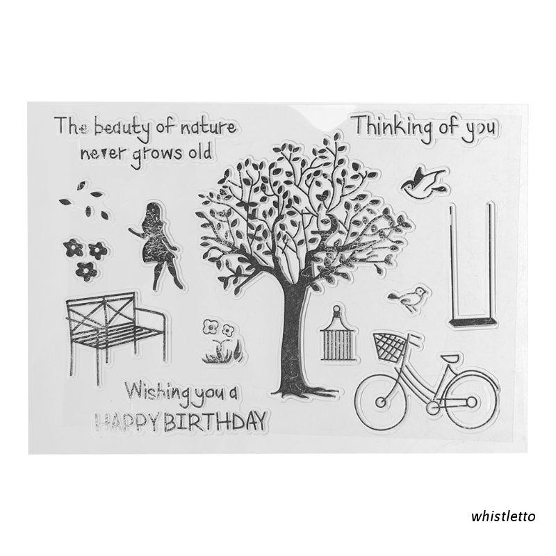 Con Dấu Silicon Trong Suốt Họa Tiết Chữ Happy Birthday Dễ Thương Dùng Để Trang Trí Album Ảnh