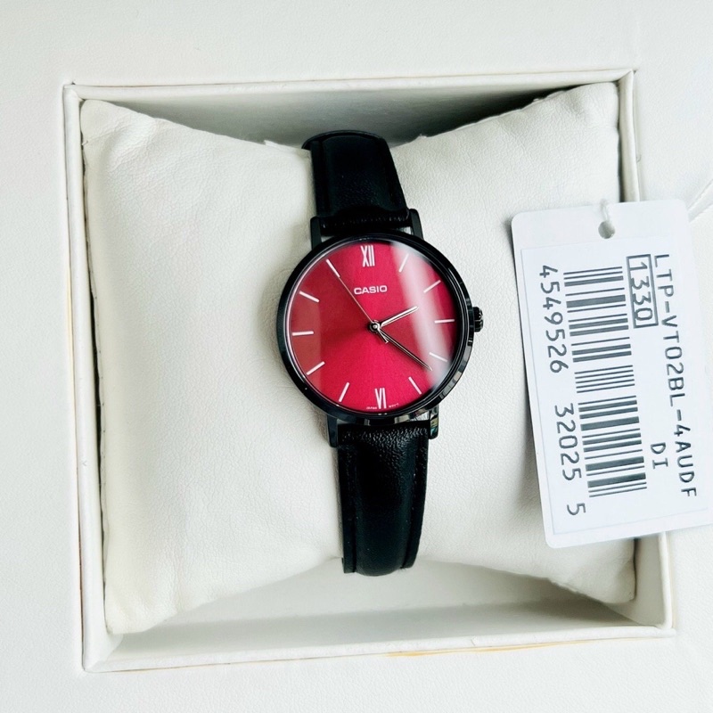 Đồng hồ nữ dây da Casio LTP VT02BL