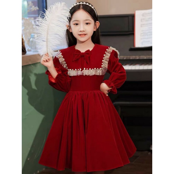 Áo dạ tay bồng tiểu thư cho bé gái