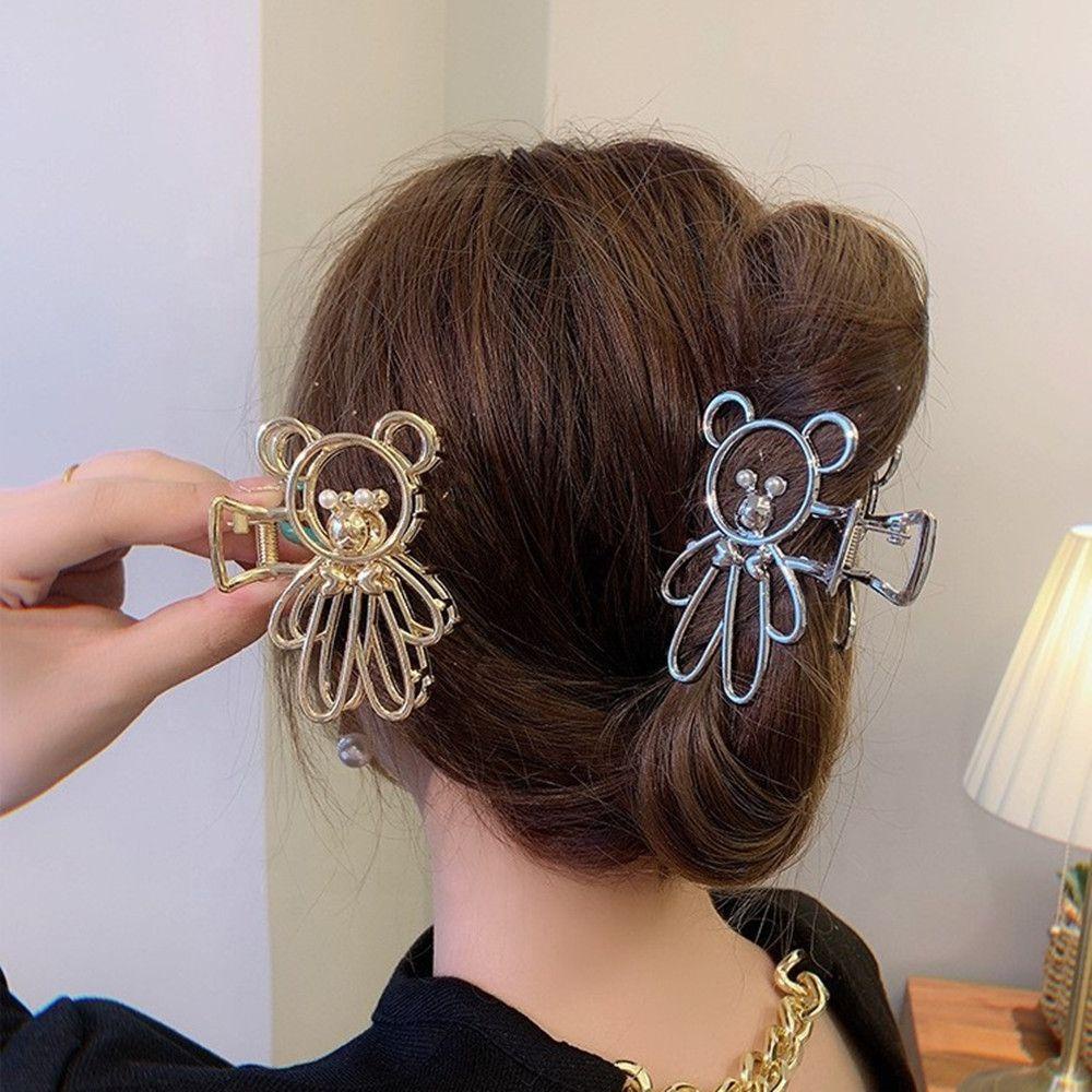 SUSANS Kẹp Tóc Kim Loại Hình Gấu Dễ Thương