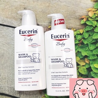 Sữa tắm gội cho bé EUCERIN BABY WASH AND SHAMPOO 400ML làm sạch dịu nhẹ cho làn da nhạy cảm