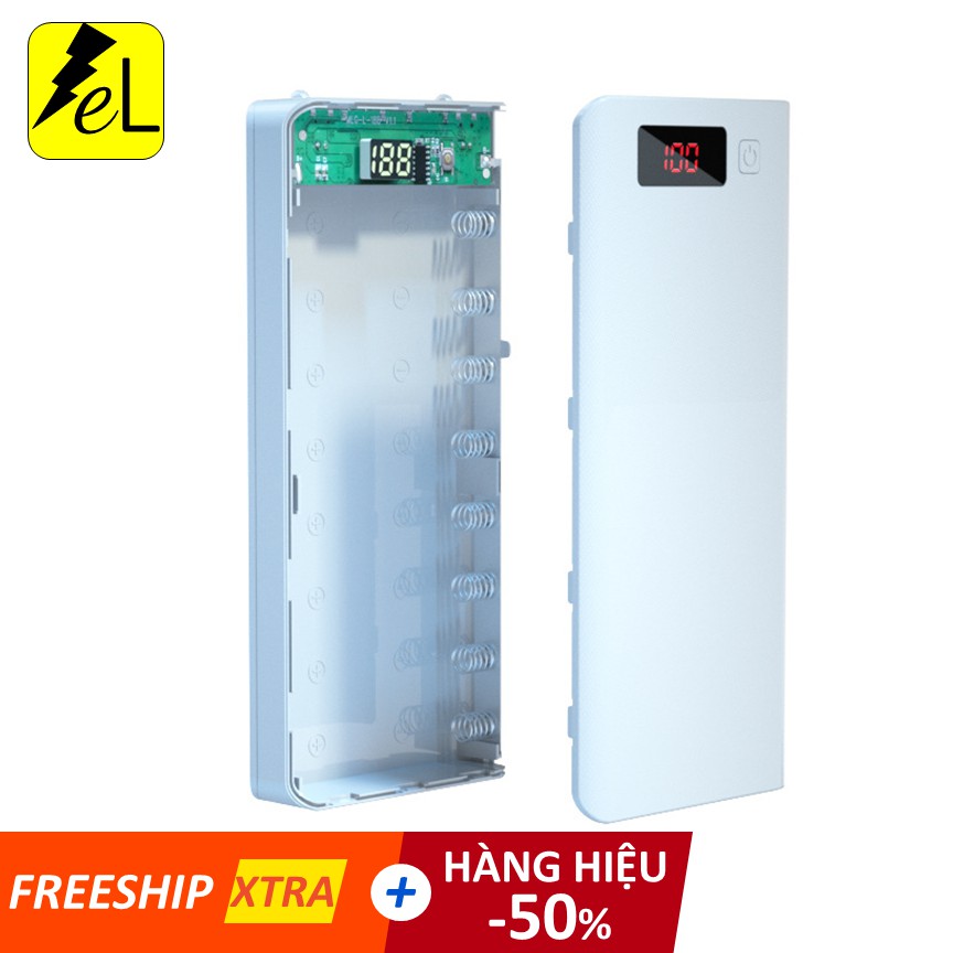 Box sạc dự phòng 8 cell 18650 ✅Bảo vệ lắp ngược✅ Box sạc chất lượng cao màn hình Led