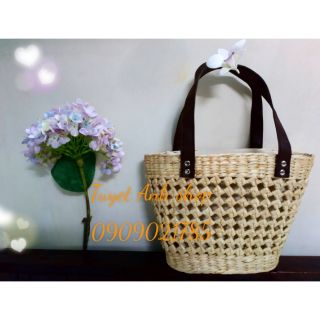 Giỏ xách lục bình, túi xách nữ thời trang handmade, giỏ xách áo dài, túi xách cói