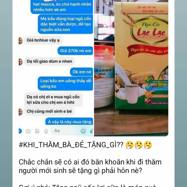 Com bo Ngũ cốc lợi sữa lạc lạc