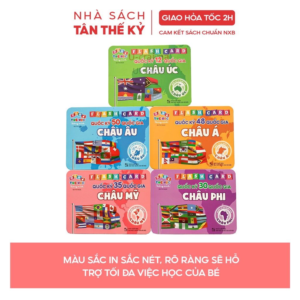 [Mã INCU50 giảm 50k đơn 250k] Bộ thẻ Flashcard Việt Hà quốc kỳ các quốc gia trên thế giới song ngữ Việt Anh