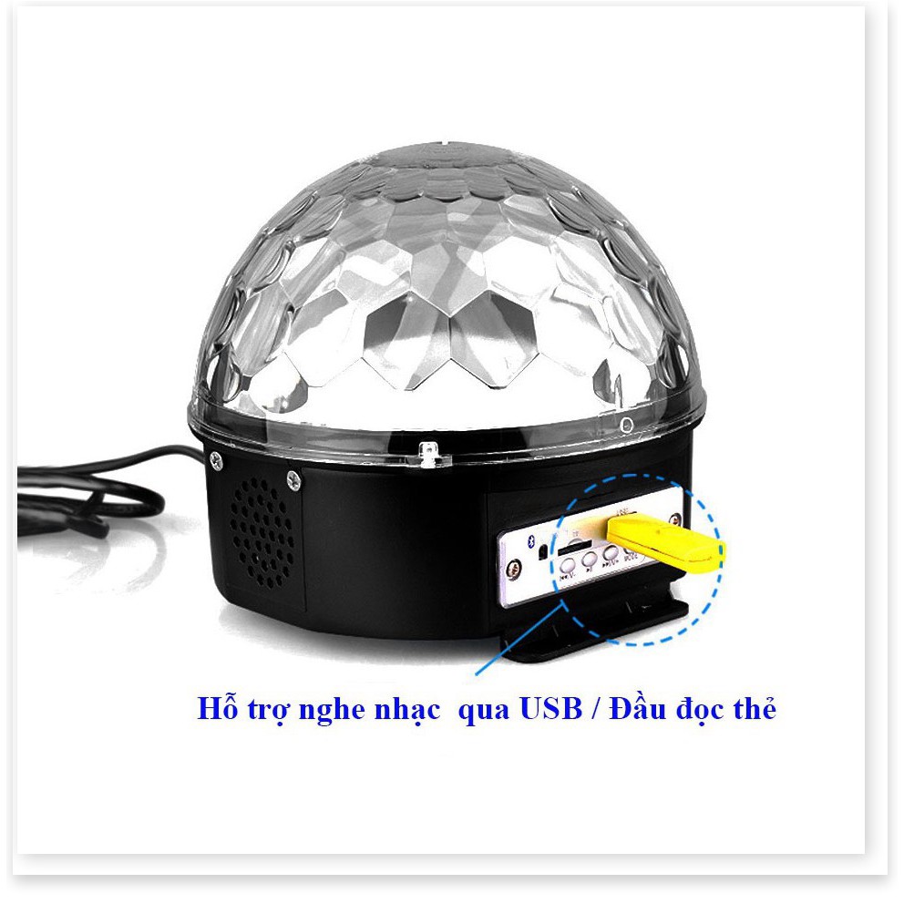 Đèn LED Quả Cầu Cảm Ứng Xoay Pha Lê 7 Màu Nháy Theo Nhạc Bluetooth Tích Hợp Loa DC-BL300