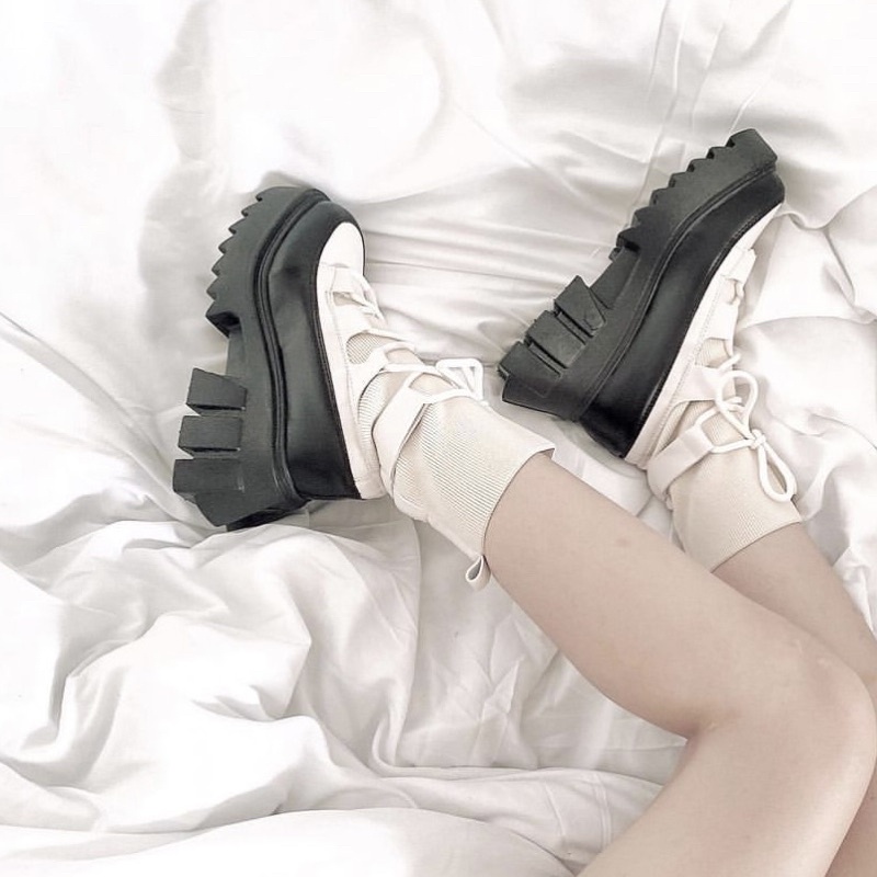(SẴN) Bốt ulzzang B75 đế răng cưa 5cmW