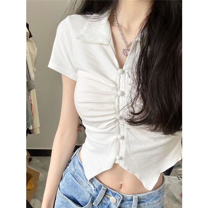 Áo croptop COZOKC tay ngắn dáng ôm thời trang trẻ trung cho nữ