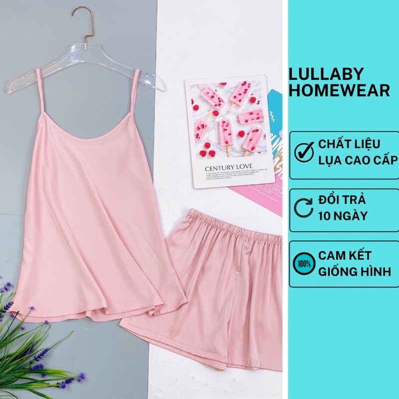 Bộ ngủ lụa 2 dây- lụa trơn mịn mát- hàng cao cấp có size M/L/XL