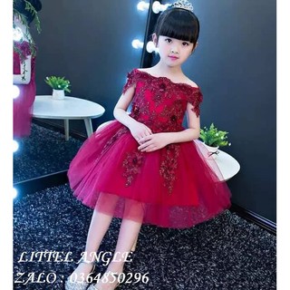 ĐẦM ĐỎ TRỄ VAI NGẮN CAO CẤP