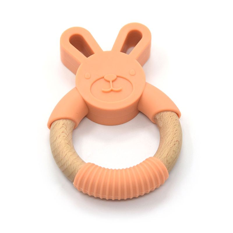 1 Vòng Silicone Hình Thỏ Làm Dịu Răng Chăm Sóc Cho Bé