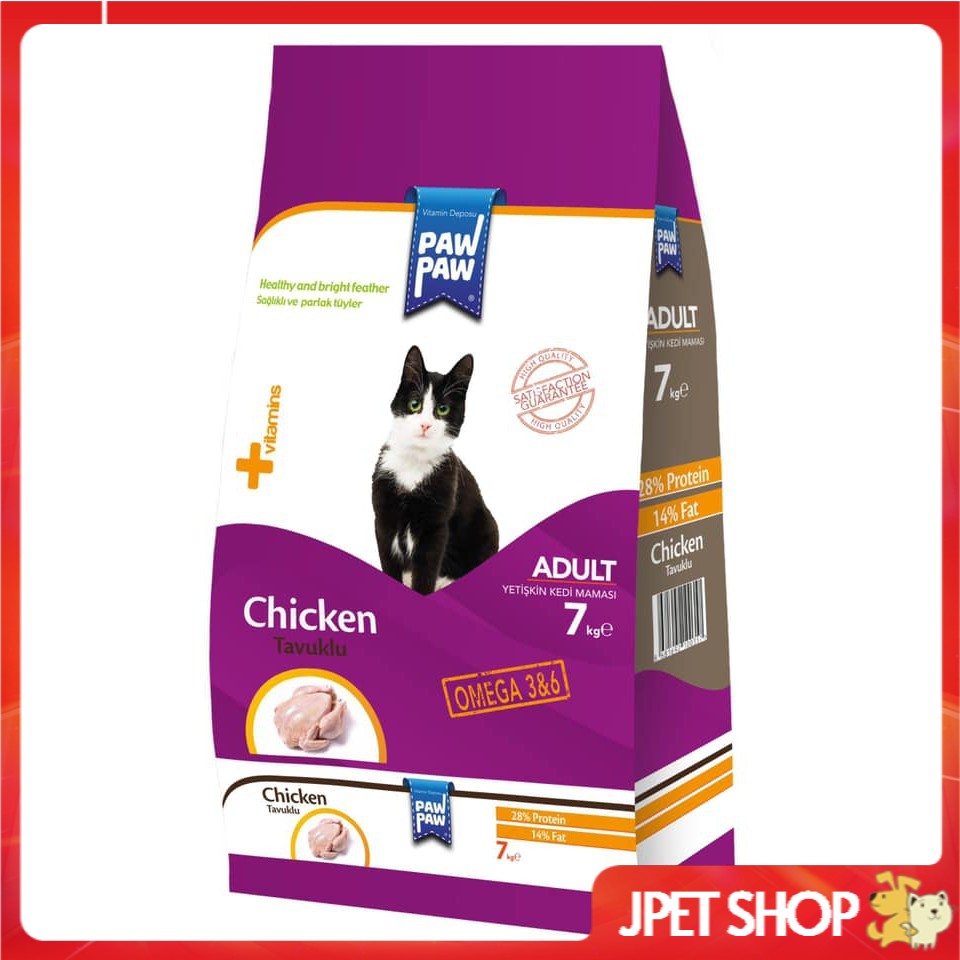 THỨC ĂN HẠT CHO MÈO CON VÀ MÈO TRƯỞNG THÀNH - PAW PAW ADULT CAT - THỔ NHĨ KỲ - Jpet shop