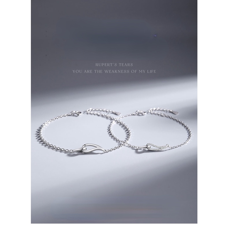 YeYi Rupert 'S Vòng Tay Cặp Hình Giọt Nước Kim Cương Đơn Giản Phong Cách Hàn Quốc Cho Cặp Đôi