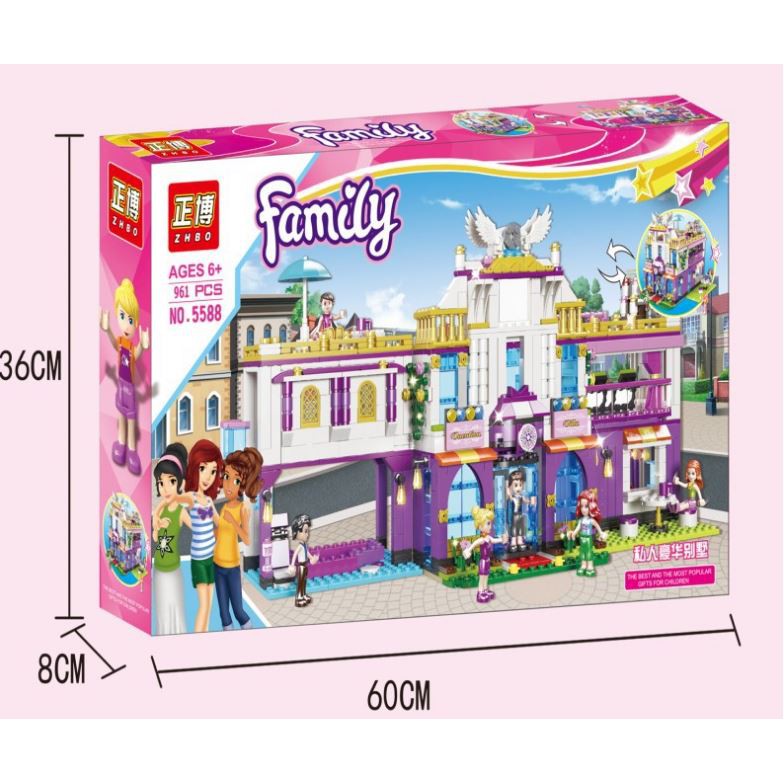 Bộ láp ghép le go tòa lâu đài của gia đình bé gái