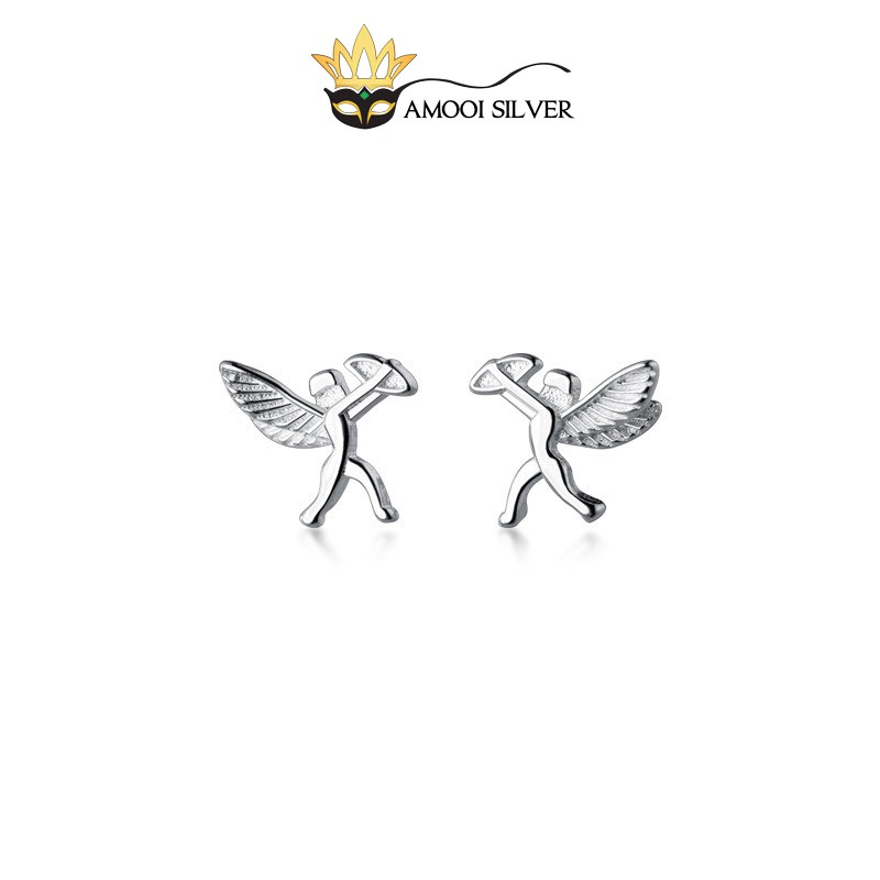 Bông tai bạc S925 thần cupid nhí - Amooi Silver AB127