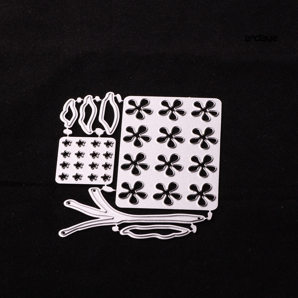 Set khuôn cắt giấy làm từ kim loại hình hoa trang trí scrapbook