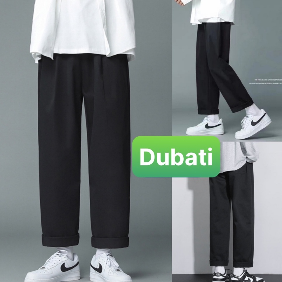 Quần baggy nam nữ Unisex ống rộng trơn - Kiểu quần Kaki Nam Nữ Ống Suông Basic Unisex phong cách cao cấp - DubatiFashion