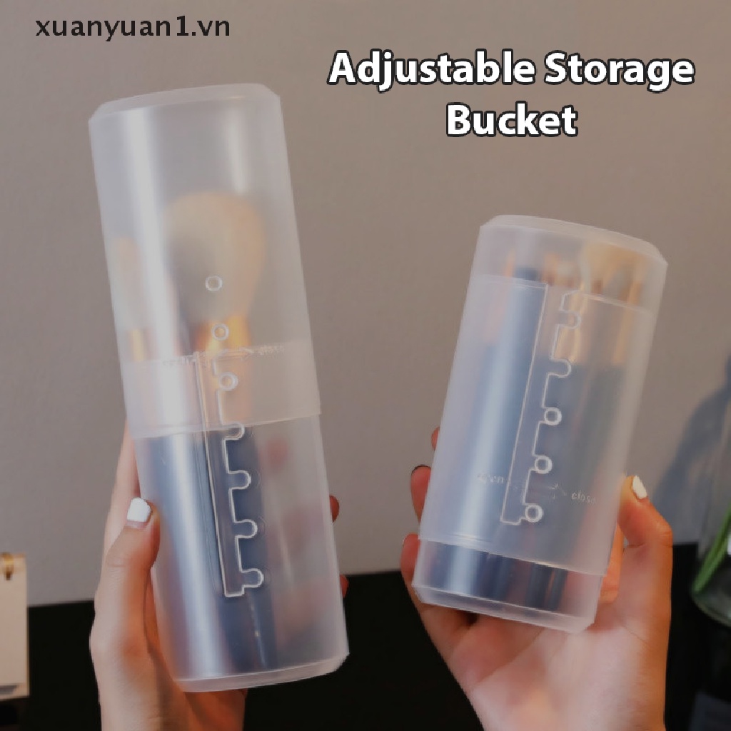 Giá Đựng Cọ Trang Điểm Bằng PVC Trong Suốt Có Thể Điều Chỉnh Chiều Cao Tiện Dụng