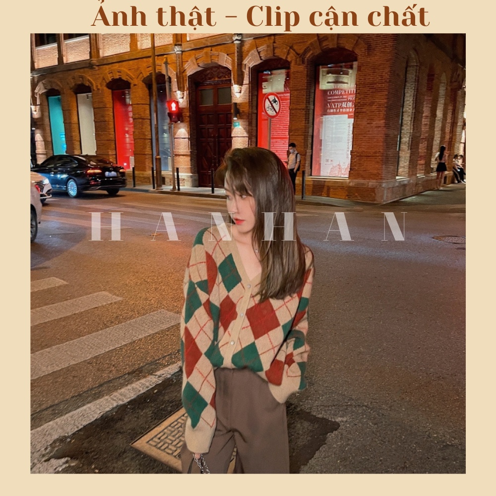 Áo khoác cardigan nữ len dày nâu vintage phong cách ulzzang Hàn Quốc C4 | BigBuy360 - bigbuy360.vn