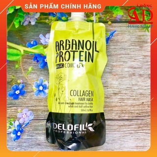 [Chính hãng][Hot] Hấp dầu Collagen Delofil Argan Oil Protein siêu mượt 500ml (túi)