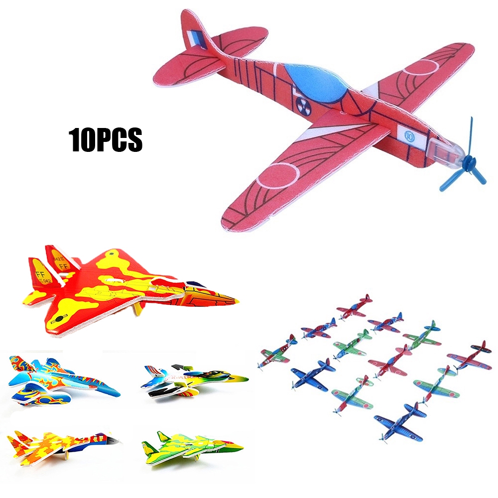 DIACHA 10pcs Color Randomly Educational Prop DIY foam Kids Children Gift Assembly Aircraft Fighter