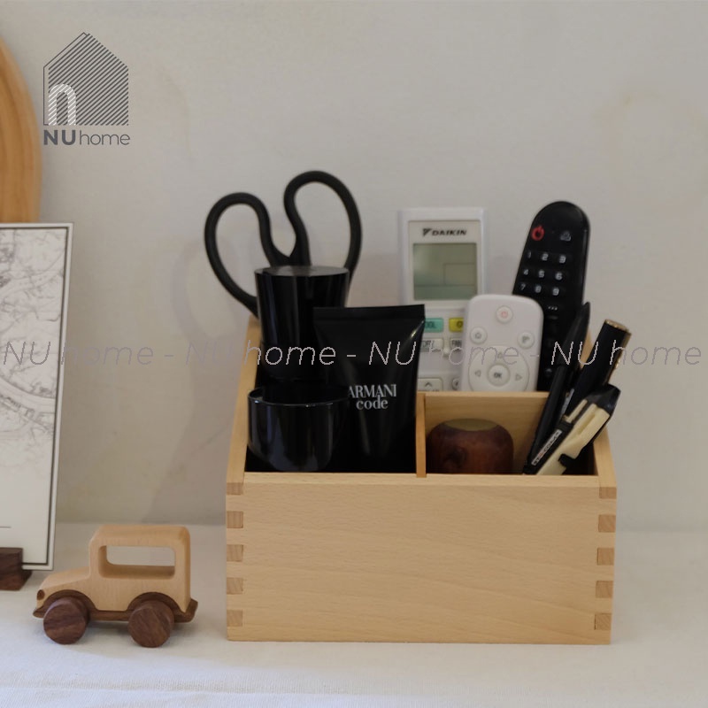 nuhome.vn | Hộp đựng remote - Remi, hộp đựng bút vật dụng đa năng được thiết kế đơn giản bằng chất liệu gỗ cao cấp