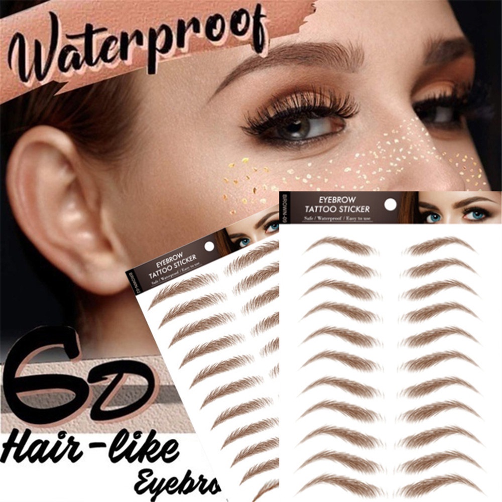 🌸EUTUS🌸 Cosmetics Authentic Water-based Eyebrow Tattoo Sticker 6D Hair-like Eyebrow Brow stickers Waterproof Lasting Makeup False Eyebrows