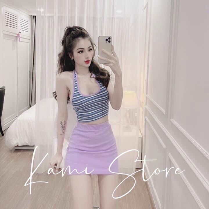 Sét chân váy + áo yếm sọc màu bo viền - DUSKY | BigBuy360 - bigbuy360.vn