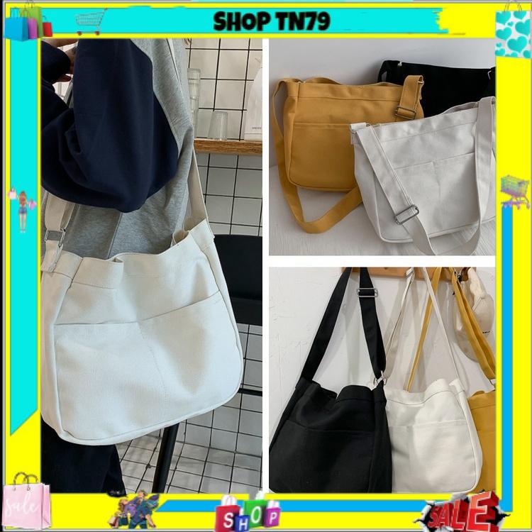 Túi xách nữ rẻ đẹp vải canvas 2 hộp có khóa kéo , túi con phong cách Hàn Quốc thích hợp cho nam lẫn nữ.