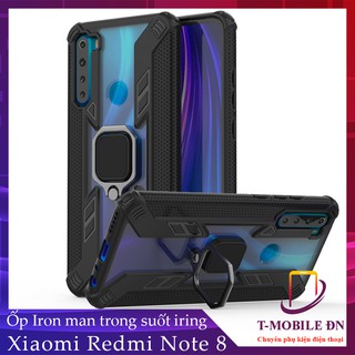 Ốp lưng Xiaomi Redmi Note 8 iRON MAN IRING TRONG SUỐT Nhựa PC cứng viền dẻo chống sốc