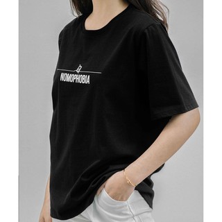 Áo thun in đen cotton 🍄NOMOPHOBIA 🍄
