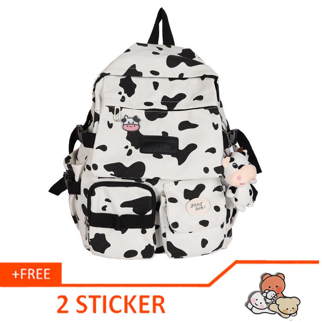 Balo bò sữa Ulzzang nam, nữ vải canvas chống nước 620BOS