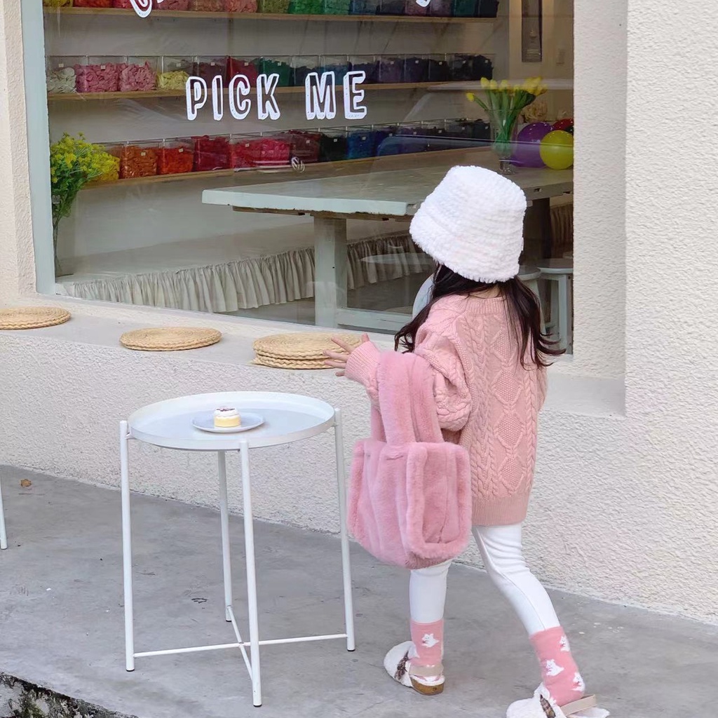 Mũ Bucket Màu Trơn Thời Trang Thu Đông Cho Bé