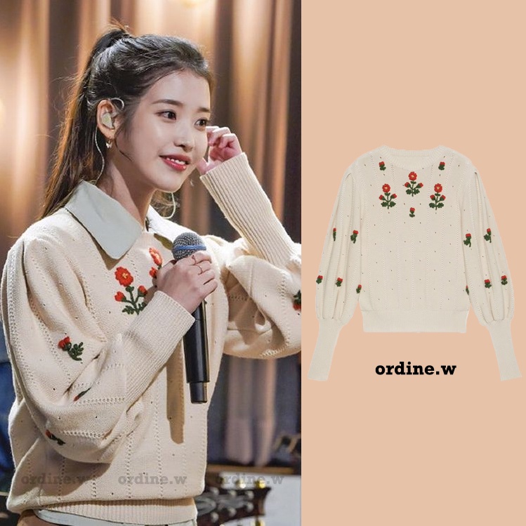 ORDER_Áo len thêu hoa tay bồng IU, SNSD Yoona