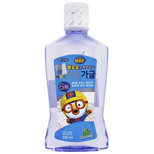 Nước súc miệng trẻ em bảo vệ răng Pororo vị táo Hàn Quốc 300ml - Hàng Chính Hãng