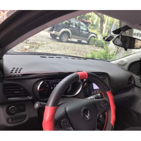 Thảm taplo xe ô tô Vinfast Fadil, thảm taplo da cacbon, phụ kiện nội thất ô tô