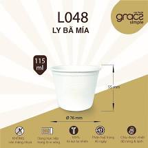 50 chén, tô, hủ nhỏ, hộp đựng nước sốt, nước chấm  làm từ bã mía L048 (115ml) luôn nắp nhựa thân thiện với mội trường