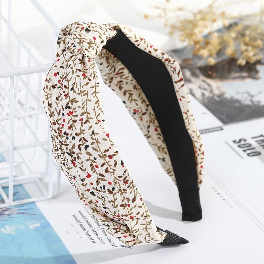 Korean Small Floral Fashion Hairband Knotted Wide-brimmed Hairband Female Hair Accessories