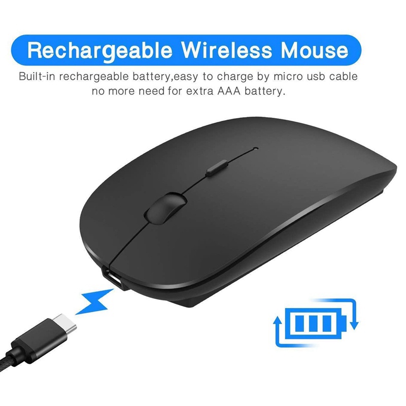 Bluetooth Mouse Rechargeable Comfortable Silence Wireless Mouse, Used for Laptop, Bluetooth Wireless Mouse