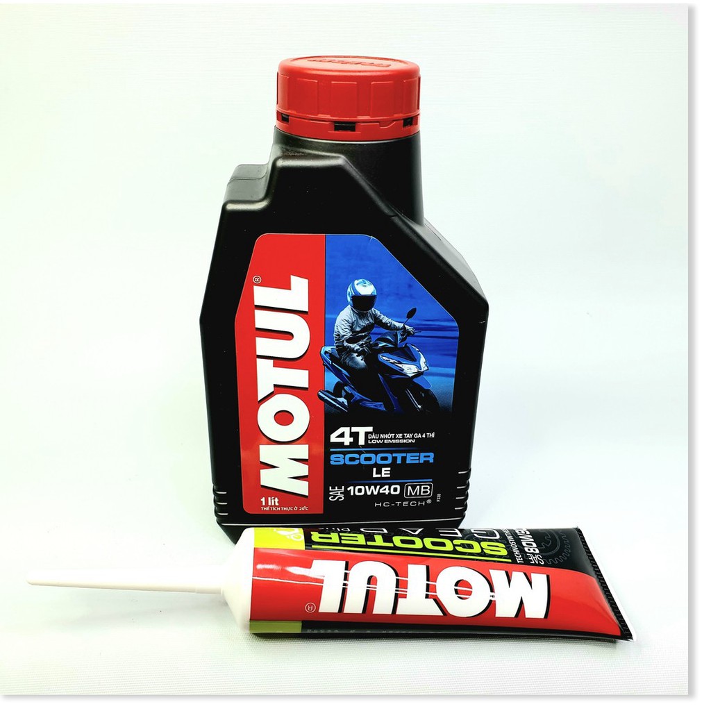 [ SỬA CHỮA LƯU ĐỘNG 24/7 HCM ] Motul Scooter 10W40 800ml/1L tặng Motul Gear Oil 80W90 120ml nhớt hợp số nhớt máy xe tay