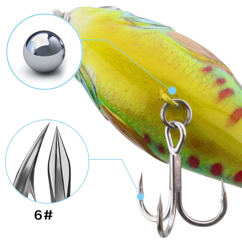 QQ Bộ 5 Mồi Câu Cá Giả Bằng Nhựa Cứng 6cm / 16.5g