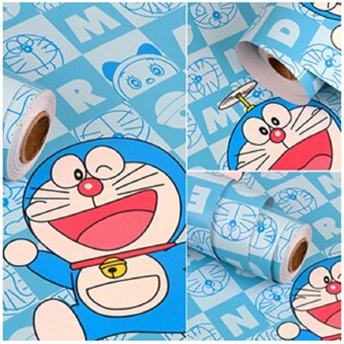 Miếng Dán Tường Trang Trí Phòng Khách / Phòng Ngủ Hình Doraemon Dễ Thương