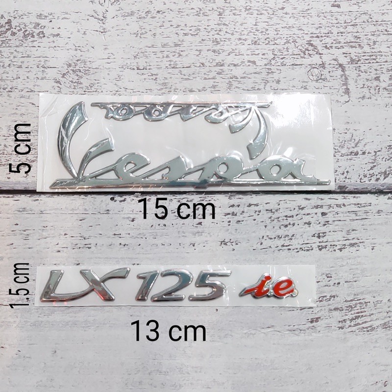 Bộ decal tem chữ nổi Vespa LX125 trắng &amp; đen hàng cao cấp chống thấm nước, chống bay màu
