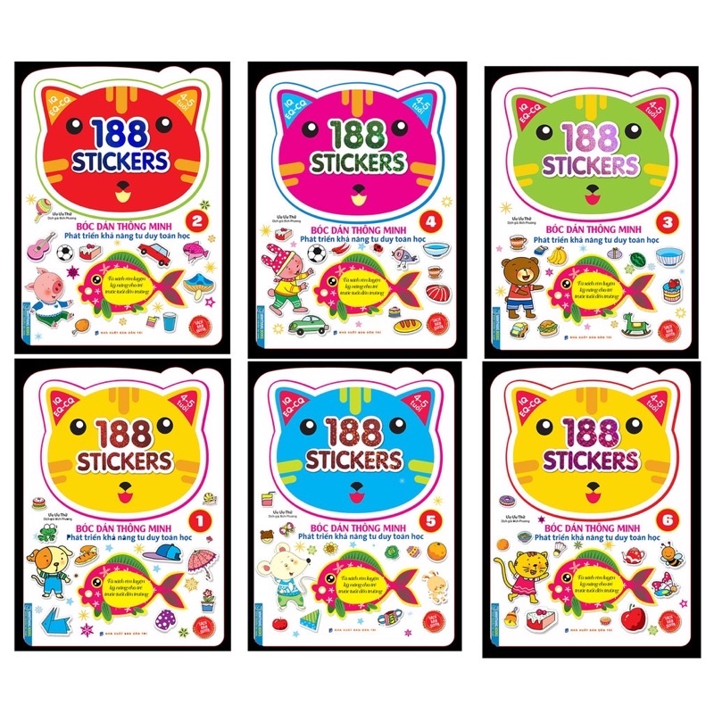 Sách.__.Combo 6 Cuốn 188 Stickers Bóc Dán Hình Thông Minh Phát Triển Khả Năng Tư Duy Toán Học - 4-5 Tuổi